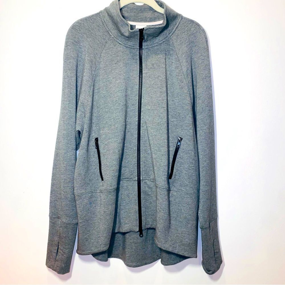 Cabi Heather Gray Pivot Jacket Zip Front #3732 Womens Size Large